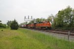 BNSF 5017 takes a train east past milepost 58 at Westfield New York